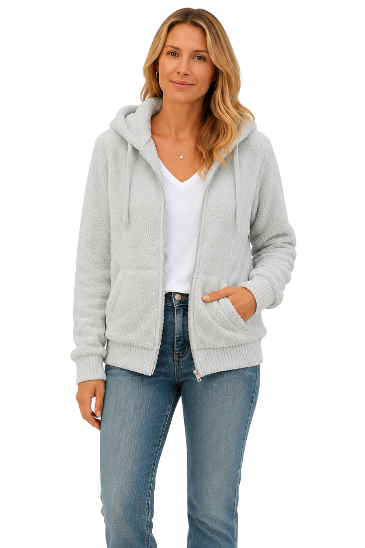 Women’s fleece-lined hooded jacket comfort & relaxed style