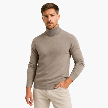 Men’s Turtleneck Sweater - Virgin Wool - Classic Design - Comfortable Fit