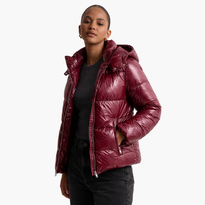 Women's shiny padded jacket — warm, comfortable and elegantly modern