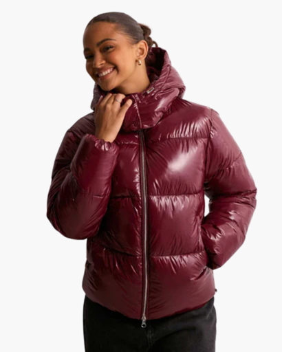 Women's shiny padded jacket — warm, comfortable and elegantly modern