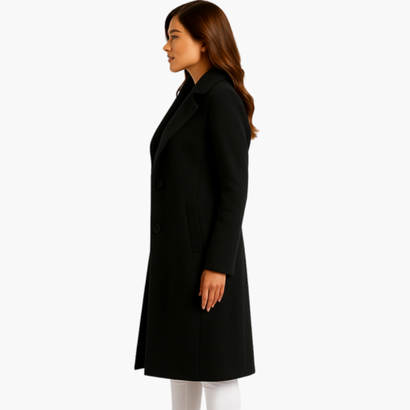 Women’s Elegant Long Coat – Double-Breasted, Chic & Timeless