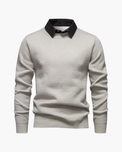 Men's shirt collar sweater — minimalist elegance and modern comfort