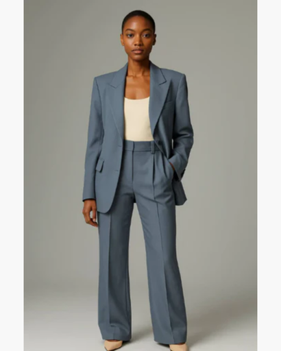 Women's suit set — blazer with elegant straight-cut trousers