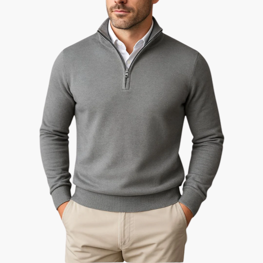 Men's Elegant Half-Zip Sweater – Casual Business Style
