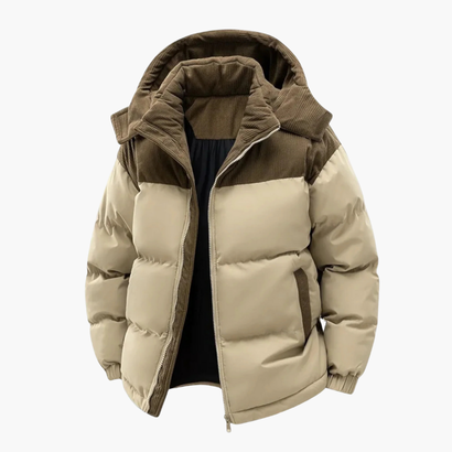 Men’s Fleece-Lined Winter Jacket with Removable Hood
