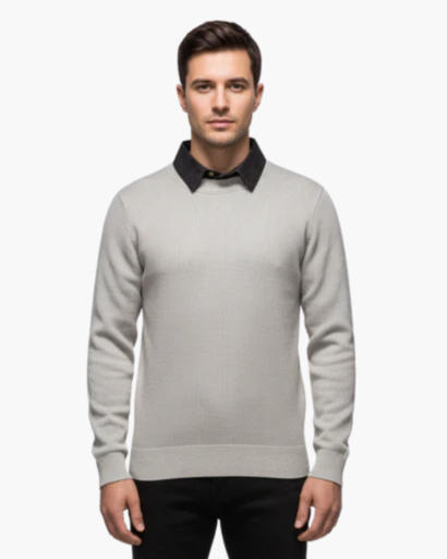 Men's shirt collar sweater — minimalist elegance and modern comfort