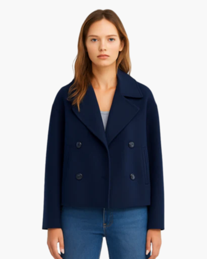 Women's short double-breasted cotton jacket — chic & modern