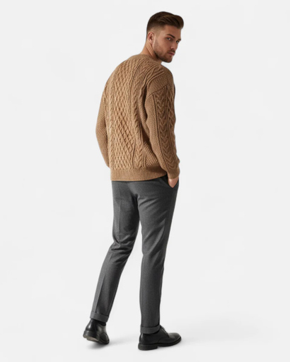 Unisex cable-knit sweater – classic knitted look & cozy warmth