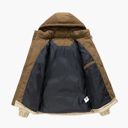 Men’s Fleece-Lined Winter Jacket with Removable Hood