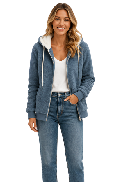 Women’s fleece-lined hooded jacket comfort & relaxed style