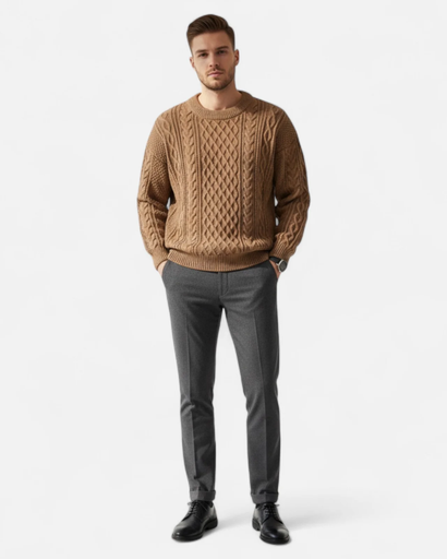 Unisex cable-knit sweater – classic knitted look & cozy warmth