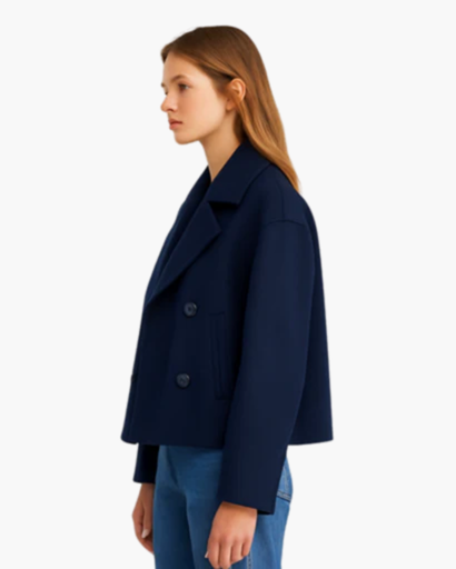 Women's short double-breasted cotton jacket — chic & modern