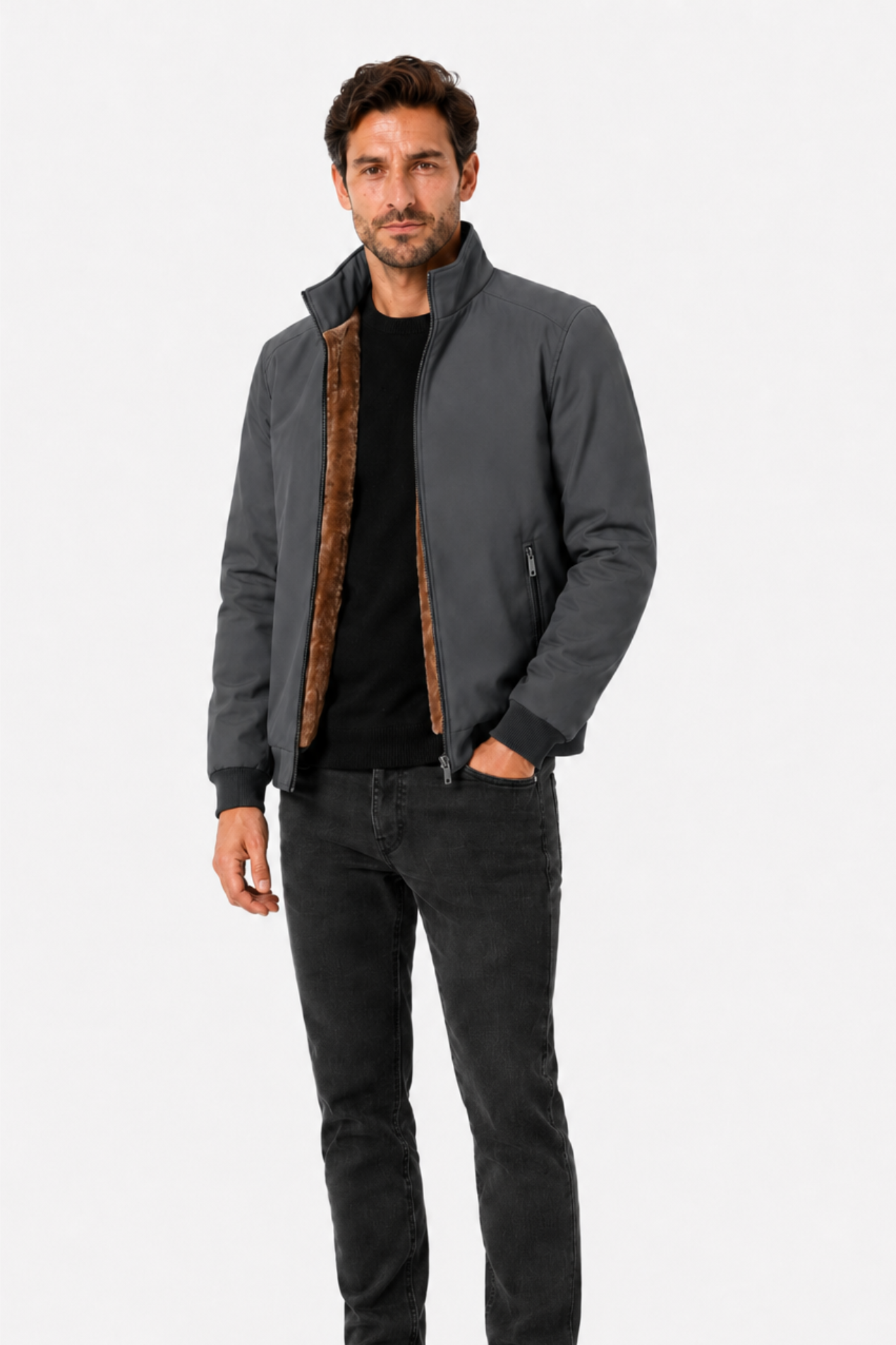 Men’s winter jacket with fleece lining warm and comfortable