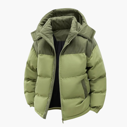 Men’s Fleece-Lined Winter Jacket with Removable Hood