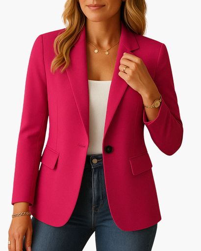 Women’s tailored-collar blazer with one-button fastening