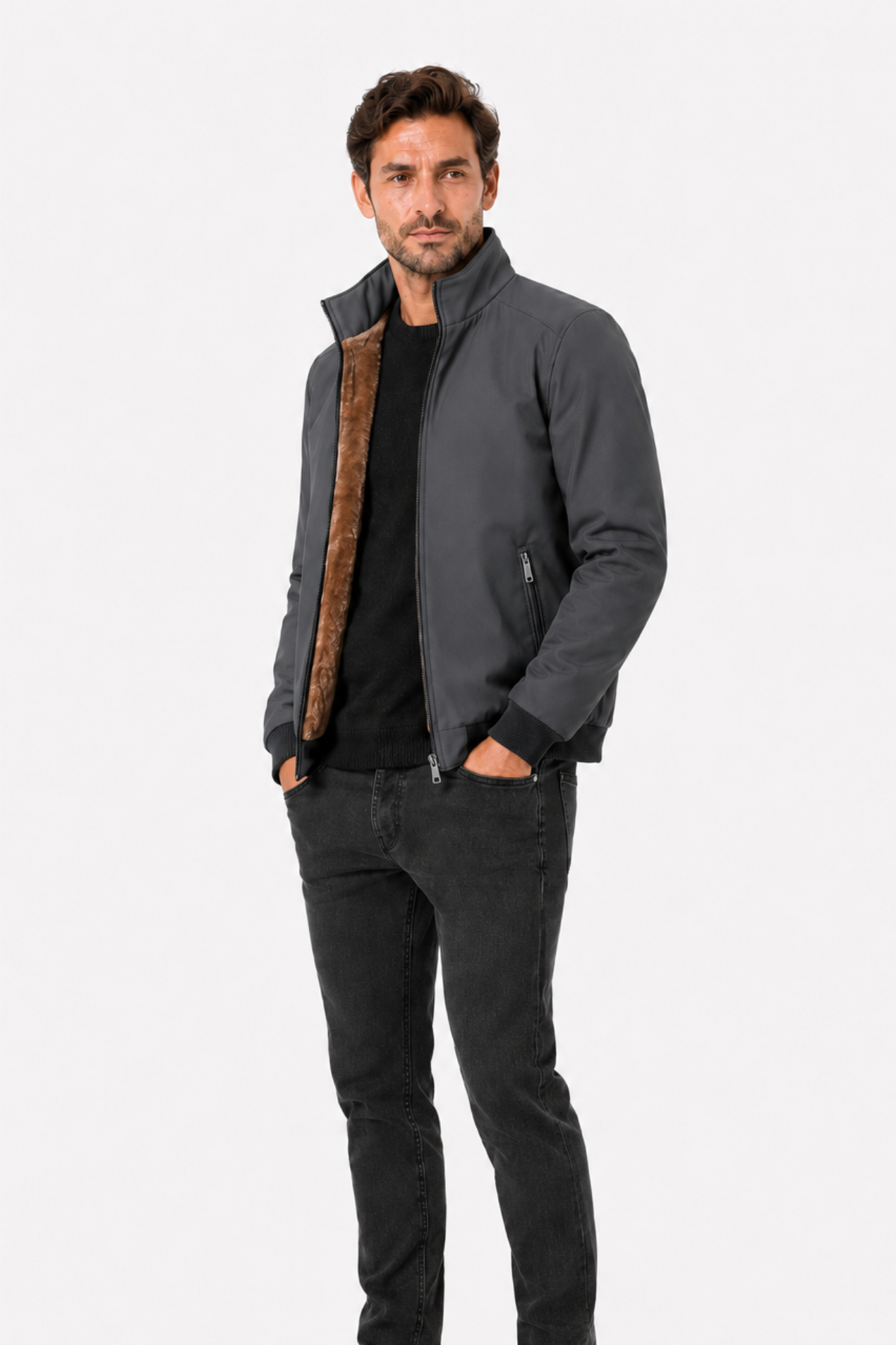 Men’s winter jacket with fleece lining warm and comfortable