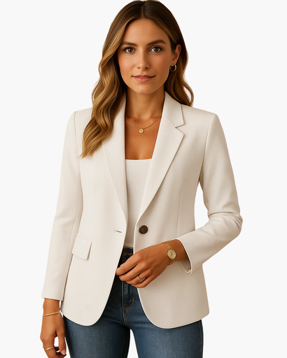 Women’s tailored-collar blazer with one-button fastening