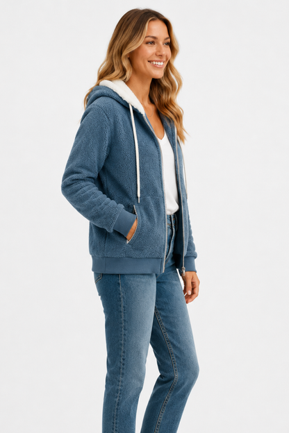 Women’s fleece-lined hooded jacket comfort & relaxed style