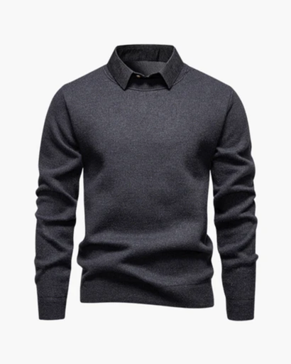 Men's shirt collar sweater — minimalist elegance and modern comfort