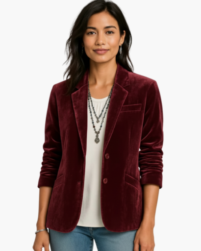 Women’s velvet blazer
