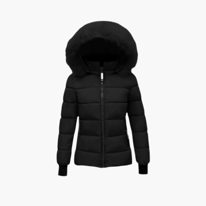 Women’s Hooded Puffer Jacket with Faux Fur – Modern Look & Added Warmth