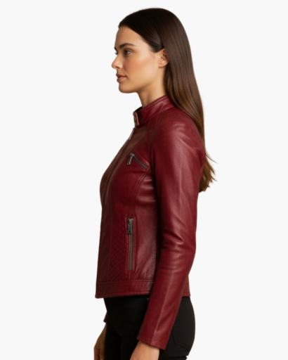 Veste femme aspect cuir – coupe cintrée élégante & style moderne