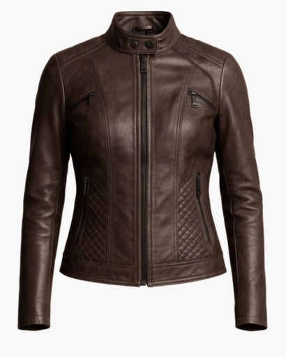 Veste femme aspect cuir – coupe cintrée élégante & style moderne