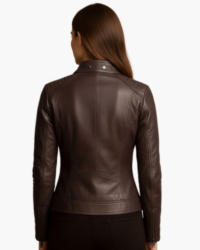 Veste femme aspect cuir – coupe cintrée élégante & style moderne
