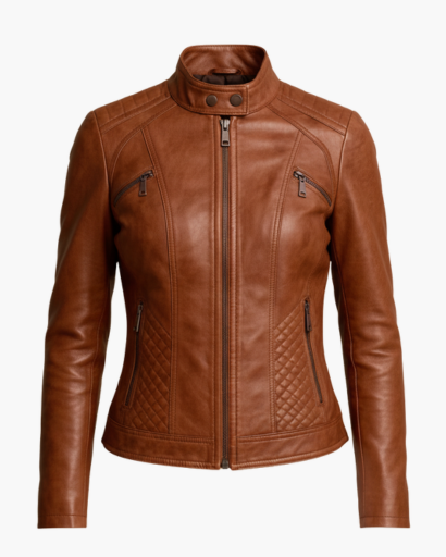 Veste femme aspect cuir – coupe cintrée élégante & style moderne