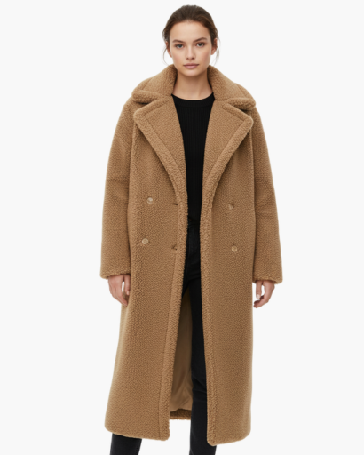 Long faux fur coat – soft elegance & winter warmth