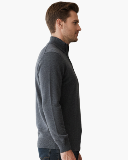 Men’s premium cashmere knit half-zip sweater – warm comfort & elegant style