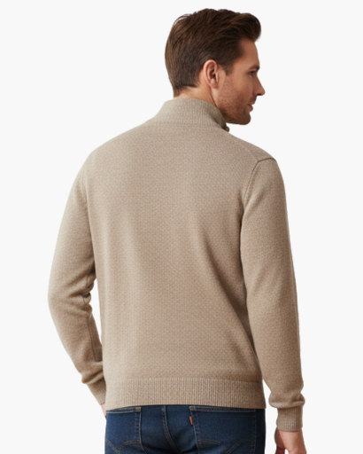 Men’s premium cashmere knit half-zip sweater – warm comfort & elegant style