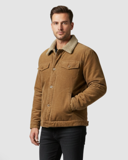 Men’s corduroy jacket with sherpa lining
