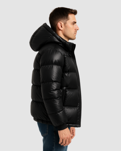 Long Sleeve Hooded Down Jacket - Thermal Insulation & Modern Style