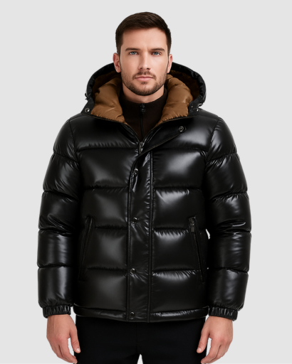 Long Sleeve Hooded Down Jacket - Thermal Insulation & Modern Style