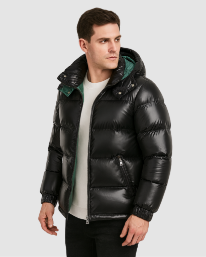 Long Sleeve Hooded Down Jacket - Thermal Insulation & Modern Style