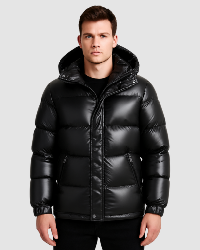 Long Sleeve Hooded Down Jacket - Thermal Insulation & Modern Style