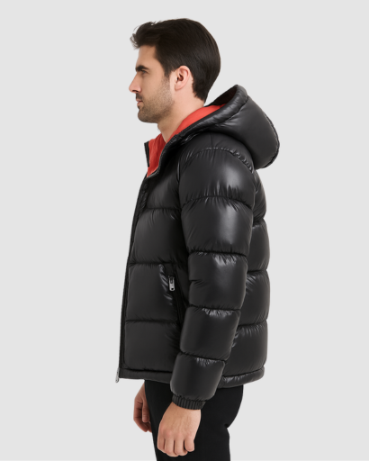Long Sleeve Hooded Down Jacket - Thermal Insulation & Modern Style