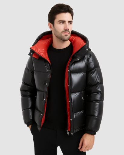 Long Sleeve Hooded Down Jacket - Thermal Insulation & Modern Style