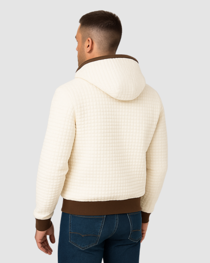 Men's Sherpa Lined Hooded Quilted Jacket