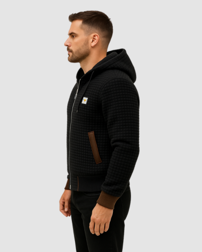 Men's Sherpa Lined Hooded Quilted Jacket