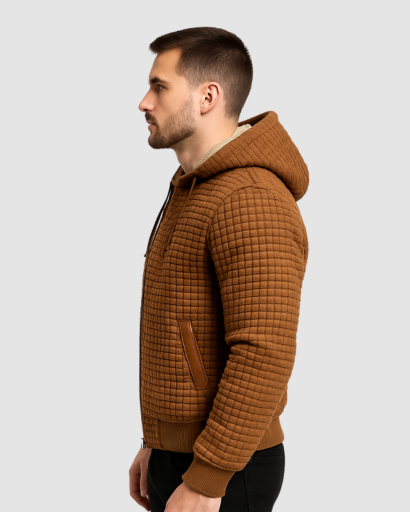 Men's Sherpa Lined Hooded Quilted Jacket