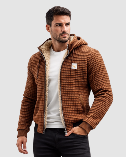 Men's Sherpa Lined Hooded Quilted Jacket
