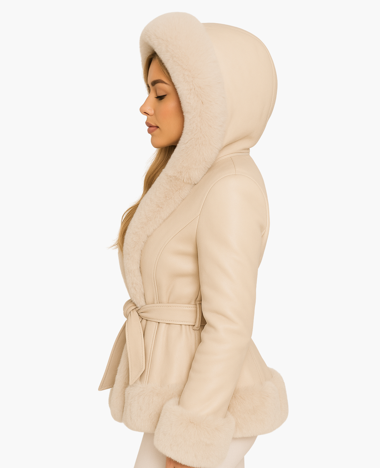 Women’s hooded coat with trim | Elegant warmth for cold days