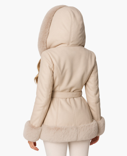 Women’s hooded coat with trim | Elegant warmth for cold days