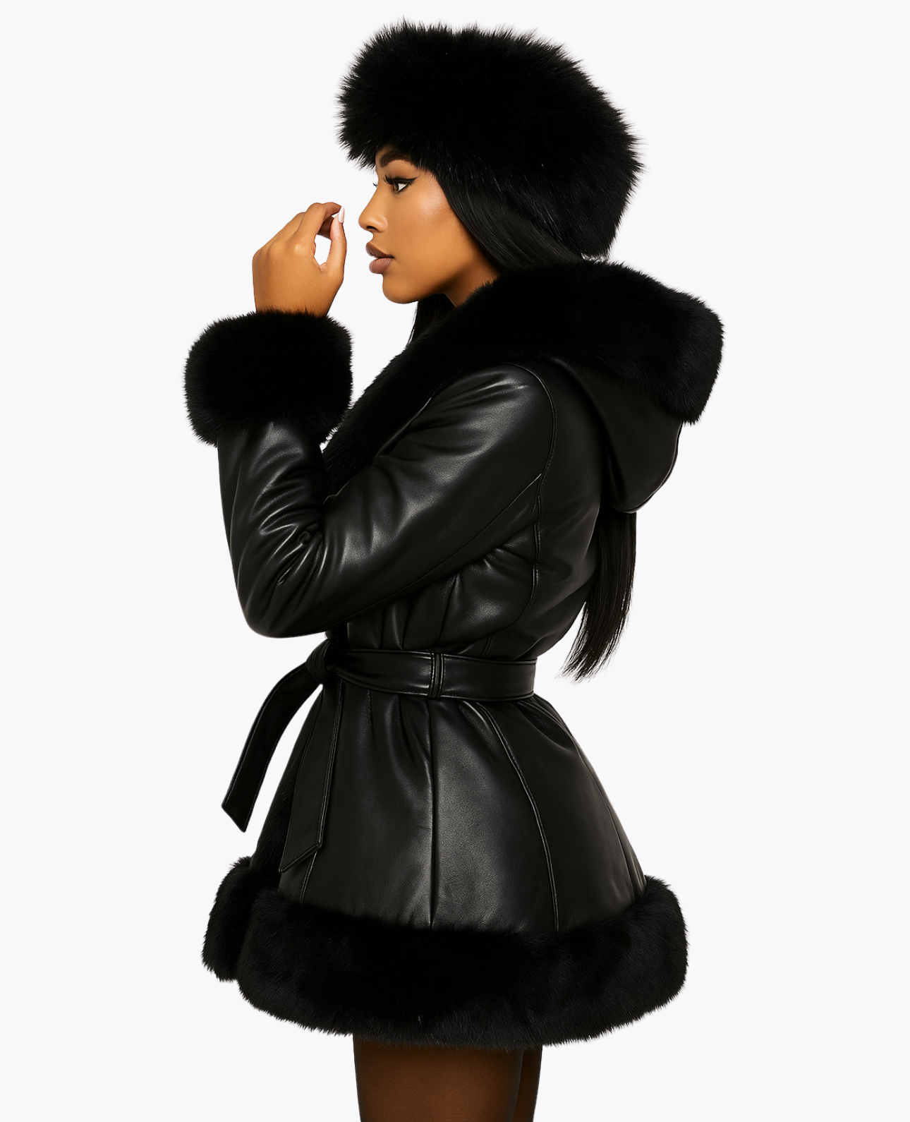 Women’s hooded coat with trim | Elegant warmth for cold days