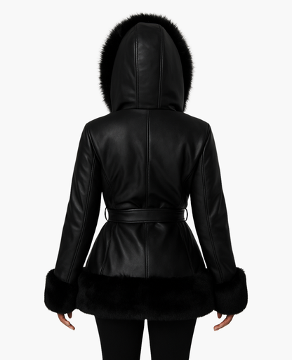 Women’s hooded coat with trim | Elegant warmth for cold days