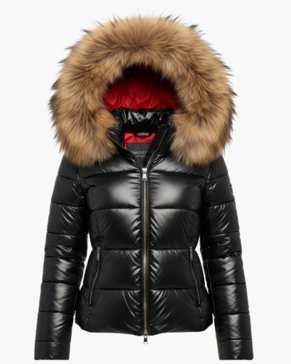 Women's winter jacket with faux fur hood