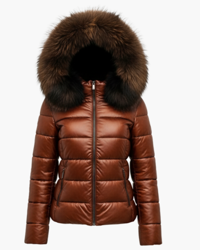 Women's winter jacket with faux fur hood