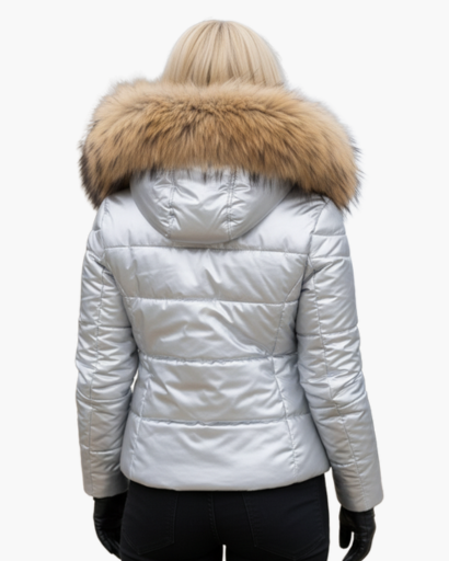 Women's winter jacket with faux fur hood
